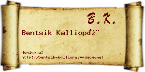 Bentsik Kalliopé névjegykártya